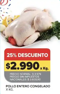 Carrefour Pollo entero congelado oferta