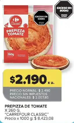 Carrefour Carrefour classic prepizza de tomate oferta