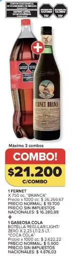 Carrefour Fernet branca gaseosa cola oferta