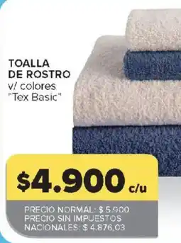 Carrefour Tex Basic toalla de rostro oferta