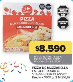 Carrefour Carrefour classic pizza a la piedra congelada mozzarella oferta