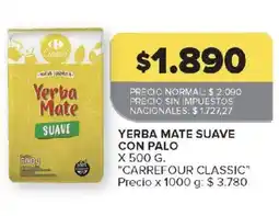 Carrefour Carrefour classic yerba mate suave oferta