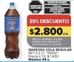 Carrefour Pepsi gaseosa cola regular oferta