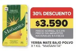 Carrefour Mañanita yerba mate bajo polvo oferta