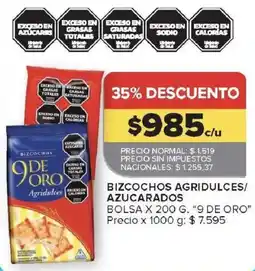 Carrefour 9 de oro bizcochos agridulces/azucarados oferta