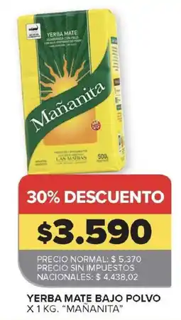 Carrefour Mañanita yerba mate bajo polvo oferta