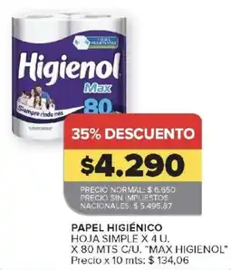 Carrefour Higienol papel higiénico oferta