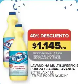 Carrefour Ayudin lavandina multisuperficie pureza glacial/lavanda oferta