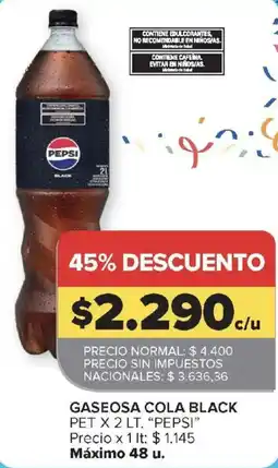 Carrefour Pepsi gaseosa cola black oferta