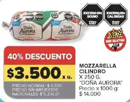 Carrefour Doña aurora mozzarella cilindro oferta