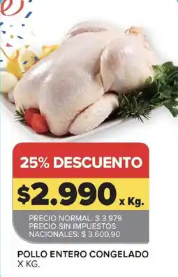 Carrefour Pollo entero congelado oferta