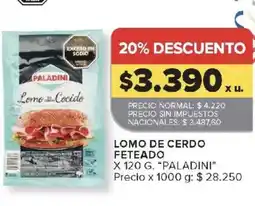Carrefour Paladini lomo de cerdo feteado oferta