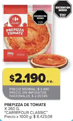 Carrefour Carrefour classic prepizza de tomate oferta