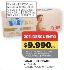 Carrefour Carrefour my baby pañal hiper pack oferta