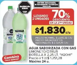 Carrefour H2OH! agua saborizada con gas limoneto/citrus oferta