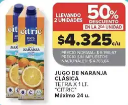 Carrefour Citric jugo de naranja clásica oferta