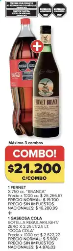 Carrefour Fernet branca gaseosa cola oferta