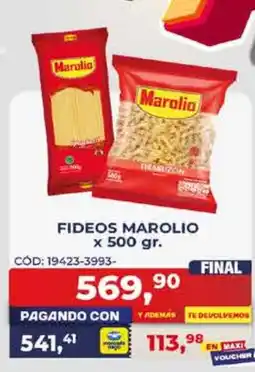 Maxiconsumo Marolio fideos oferta