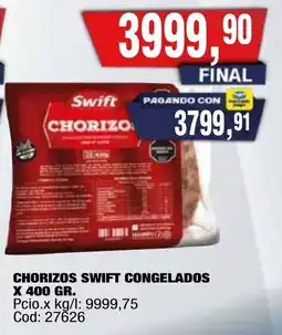 Maxiconsumo Swift chorizos congelados oferta