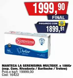 Maxiconsumo La serenisima manteca multidef oferta