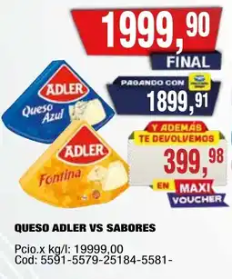 Maxiconsumo Adler queso azul fontina oferta