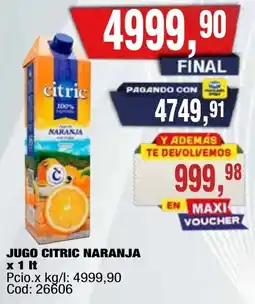 Maxiconsumo Citric jugo naranja oferta