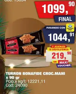 Maxiconsumo Bonafide turron croc.maní oferta
