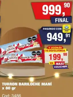 Maxiconsumo Turrón bariloche maní oferta