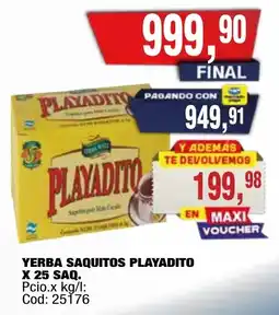 Maxiconsumo Playadito yerba saquitos oferta