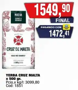 Maxiconsumo Cruz de Malta yerba oferta