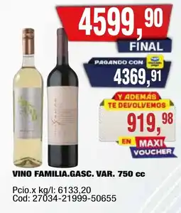 Maxiconsumo Vino familia.gasc. var. oferta
