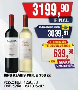 Maxiconsumo Alaris vino var. oferta