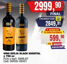 Maxiconsumo Oveja black vino varietal oferta