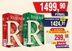 Maxiconsumo Resero vino tinto y blanco oferta