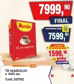 Maxiconsumo Marolio té en saquitos oferta
