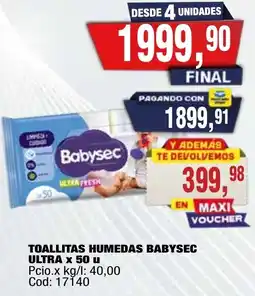 Maxiconsumo Babysec toallitas humedas ultra oferta