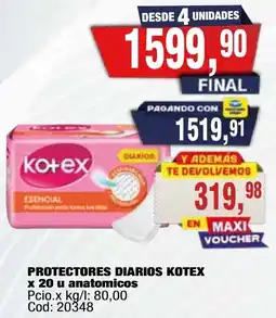 Maxiconsumo Kotex protectores diarios oferta