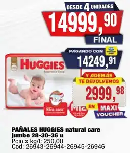 Maxiconsumo Huggies pañales natural care oferta