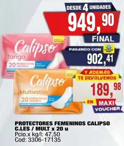Maxiconsumo Calipso protectores femeninos oferta