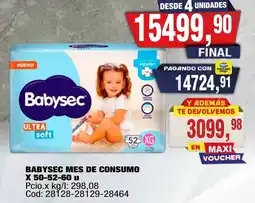 Maxiconsumo Babysec mes de consumo oferta