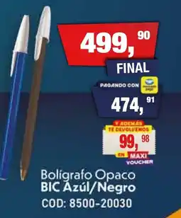 Maxiconsumo Bic bolígrafo opaco azul/negro oferta