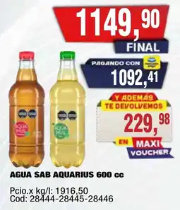 Maxiconsumo Agua sab aquarius 600 cc oferta