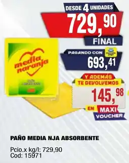 Maxiconsumo Media naranja paño media nja absorbente oferta