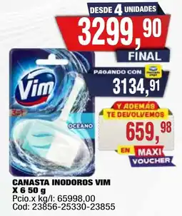 Maxiconsumo Vim canasta inodoros oferta