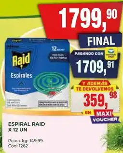Maxiconsumo Raid espirales oferta