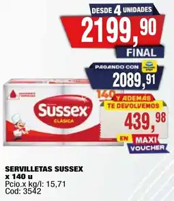 Maxiconsumo Sussex servilletas clásica oferta