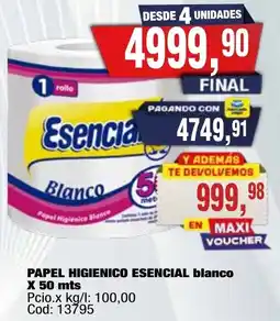 Maxiconsumo Esencial papel higienico blanco oferta