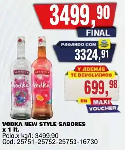 Maxiconsumo Vodka new style sabores oferta