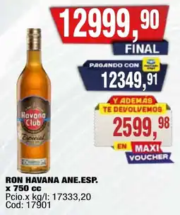 Maxiconsumo Havana Club ron ane.esp. oferta