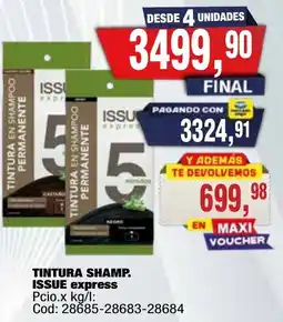 Maxiconsumo Issue tinta shampoo permanente oferta